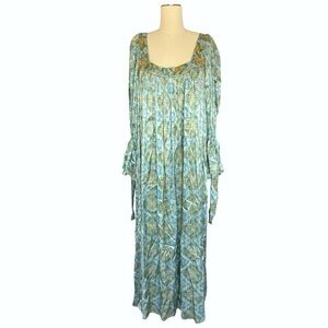 Mi Golondrina Eli Verdes Azulejos Green Maxi Dress M
